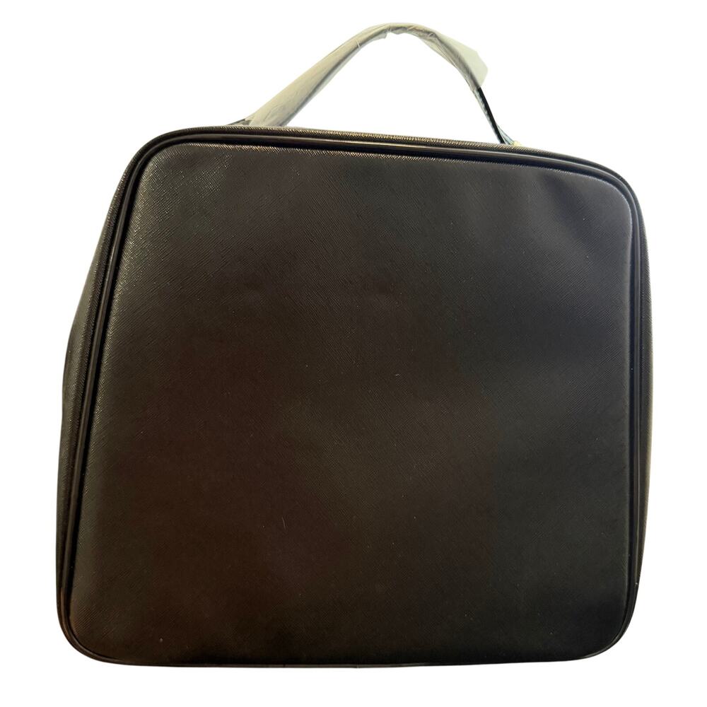 NWOT Lancôme Black‎ Zip up travel bag tote classy makeup toiletries - Picture 3 of 10